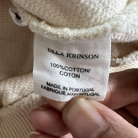 Ulla Johnson Sweater Womens Small Fringe Sleeve Pullover Textured Boho Neutral - Picture 9 of 15